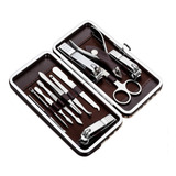 Set De 12 Piezas Corta Uña Manicure Pedicur Unisex Estuche 