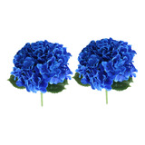 Ramo De Flores De Hortensias Con Tallo, Arreglos Azul Oscuro