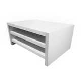 Suporte Base Monitor Mesa Branco Com 2 Divisória - Mdf