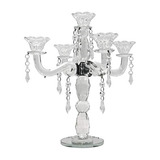 Allgala Candelabro De Cristal De 5 Brazos