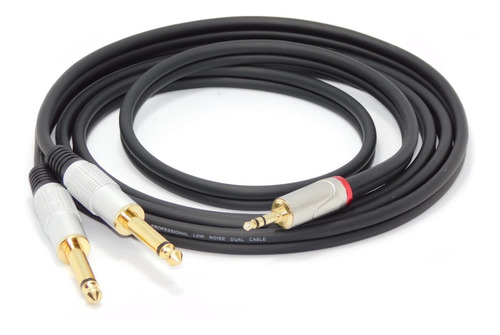 Cable Audio Pro Mini Plug 3, 5 Stereo A Dos 6,5 Mono X 2 Mts