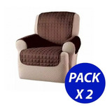 Pack 2 Fundas Cobertor 1 Cuerpo Protector Reversible Sillón