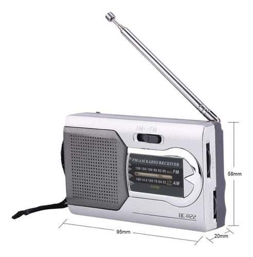 Rádio Bolso Portátil Stereo Am Fm Song Star Mk-822e + P2 110v/220v