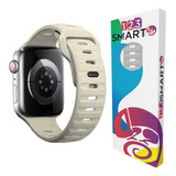 Pulseira De Silicone Mariner Premium Compativel Com Apple Watch Iwatch 9 8 7 6 5 4 3 2 1 Se 38mm 40mm 41mm - Off White