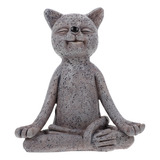 Figura De Gato De Meditación De Resina Para Decoración Artes