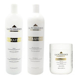 Kit Keratina Shampoo + Enjuague + Baño 1 Litro La Puissance