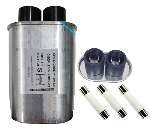 Capacitor Microondas Alta Tensao 0,95uf Kit 3 Fusivel 20 Amp