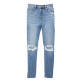 Jeans Mujer American Eagle Mom Rotos 