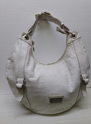 Cartera Prune De Cuero Blanca Bolso Tipo Morral Buen Estado