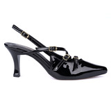 Scarpin Feminino Tira Slingback Salto Moda Alto Bico Fino