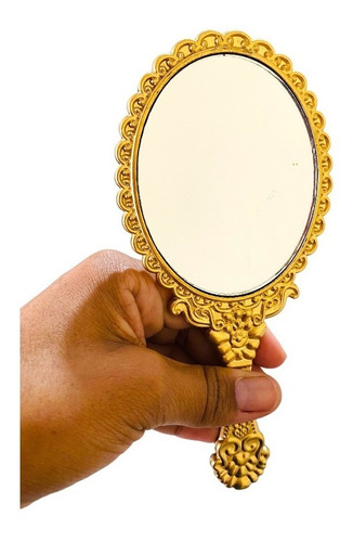 Abebê Espelho Tamanho Medio Oxum Umbanda Dourado Promoção