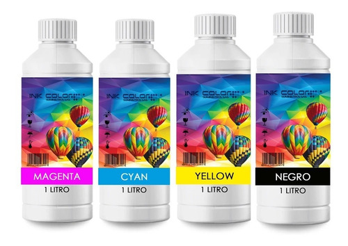 Pack 4 Litro Tinta Dye Generica Impresor Epson Canon Lexmark