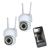 2pcs Cámara De Seguridad Hd Wifi 360° Visión Nocturna Alarma