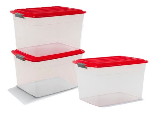 Cajas Plastica Organizadora Colbox 34lts X 3 Unid Colombraro