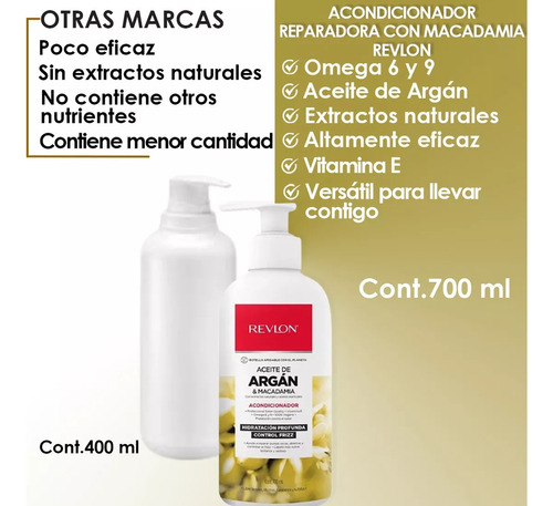 Acondicionador Revlon Aceite Argan & Macadamia 700ml (2pzs)