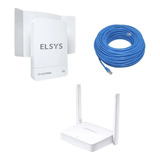  Elsys Modem Roteador 2g 3g 4g Fit Eprl18 Internet Rural Kit Completo Branco