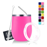 Vaso Termico Vino Café Te 12oz Acero Inoxidable W/calor/frí Color Barbie Rosa