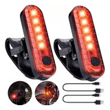 2 Luces Usb Recargable Led Estrobo Para Bicicleta 4 Modos