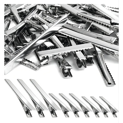 300 Broches Pinza Cocodrilo Para Moños Vinil Y Manualidades Color Plata 3.2cm 5.6cm 7.6cm
