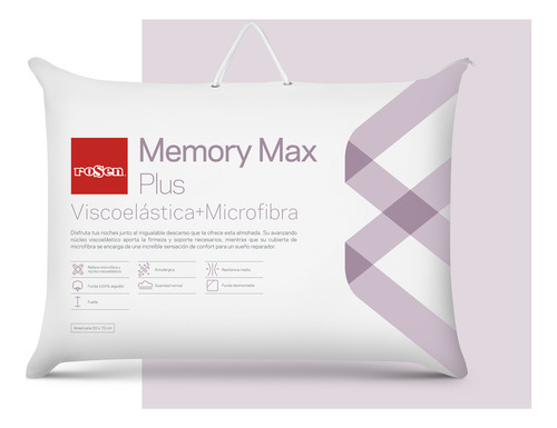 Rosen Almohada Memory Max Plus Americana 50 X 70 Cm  Color Blanco