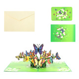 Cartão 3d Com Borboletas Voadoras Coloridas