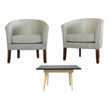 Combo Dos Sillones Individual + Mesa Ratona Rectangular 