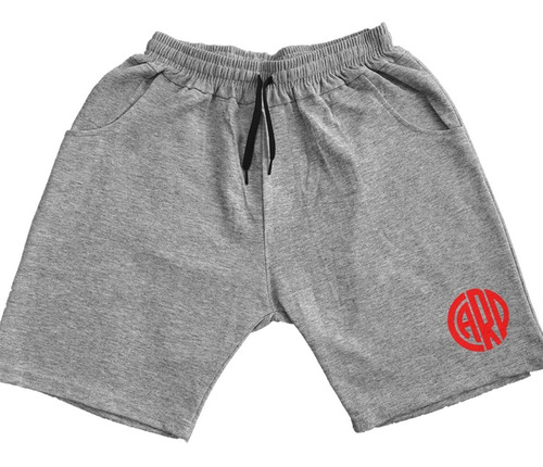 Pantalon Short De Algodon Futbol Argentino Gris Melange