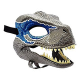 Máscara De Dinosaurio De Halloween Máscara De Boca Móvil Color Azul