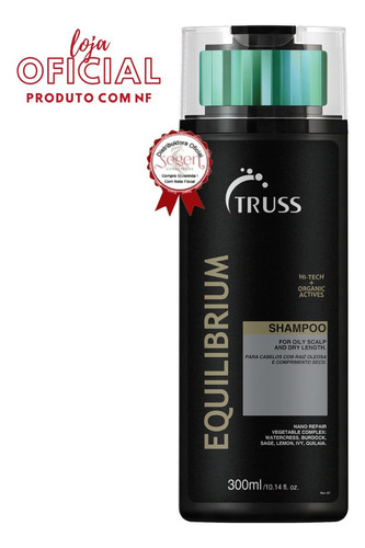 Truss Shampoo Equilibrium 300ml Raíz Oleosa Comprimento Seco