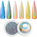 Holográfica Chrome Nail Powder, Unicornio Efecto Del Espejo 