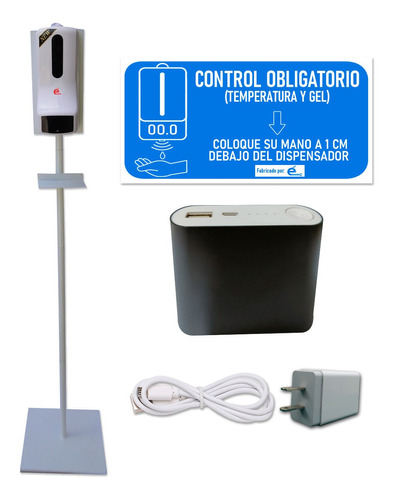 Pedestal Con Termómetro Dispensador De Gel Antibacterial V0