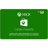 Microsoft Gift Card R$ 50 Reais Cartão Presente Xbox Live Br