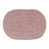 Tapete Decorativo Para Banheiro Oval Allegro 40x60cm Algodão Cor Rosa-claro