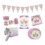 Kit Cumpleaños Unicornio Kawaii 12 Pers Cotillón Activarte