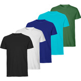 Kit 5 Camisetas Básicas Não Amassa Tecido Leve Algodão