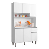 Armário Cozinha Compacta 6 Portas Marcia 105cm Branco