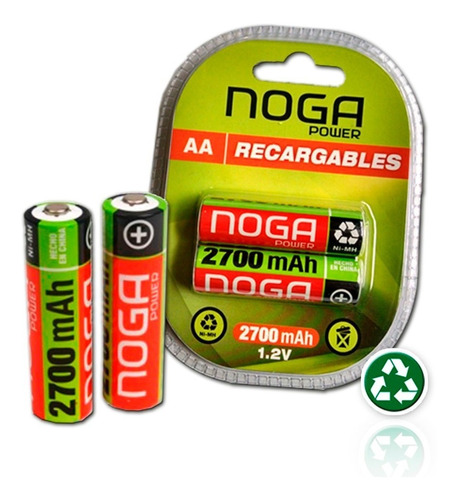 Pilas Doble Aa Recargables 2700 Mah - Noganet X 2 Unidades