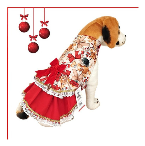 Roupa Pet Natal Papai Noel Plus Size Cachorro Natalino