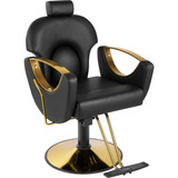 Silla Premium Salon Spa Estetica Neumatica Ajustable Gold Color Negro Forma De La Base Redonda Tipo De Respaldo Reclinable