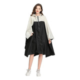 Elegante Impermeable Grueso Lluvia Poncho Para Mujer Zipper