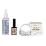 Kit Volia Gel Classic Blanc + Top Coat + Prep Spray