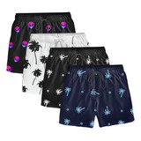 Kit 4 Shorts Bermudas Masculinas Plus Size Moda Praia Tactel