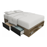 Cama Box Sommier 2 Plazas 4 Caj + Zapatero Melamina 140 Cuo