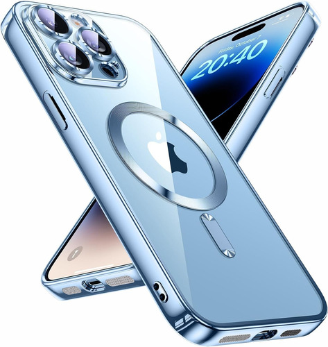 Estuche Para iPhone 15 Pro Max Fashion Magnetic Azul Claro