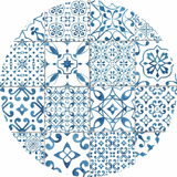 Vinilo Decorativo Para Muebles Azulejos Azules Y Blancos