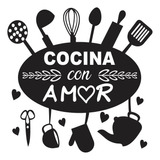 Calcomania Vinil  Cocina Con Amor   60x60cm