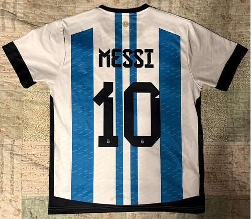 Camiseta Argentina Titular Mundial Qatar - Usada - Talle Xxl