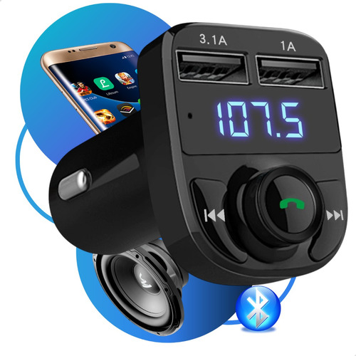 Adaptador Bluetooth 5.0 Automotivo Transmissor Fm Pen Drive