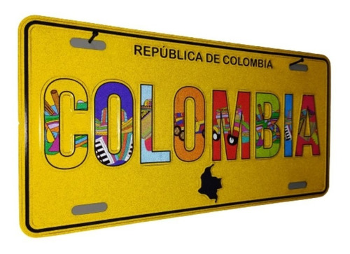 Placas Metálicas Originales Colombia Reflectivas 15x30 Cm 