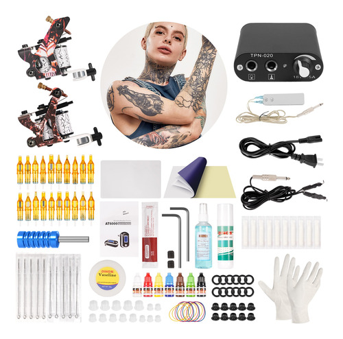 Kit De Tatuaje Para Principiante Con Maquina Para Tatuar